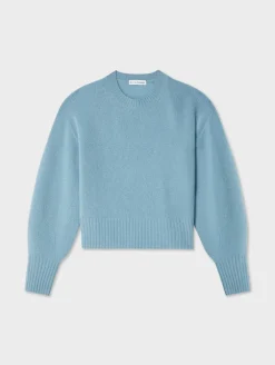 cashmere blouson sleeve crewneck