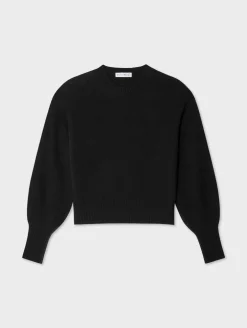 cashmere blouson sleeve crewneck