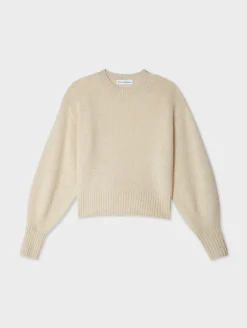 cashmere blouson sleeve crewneck