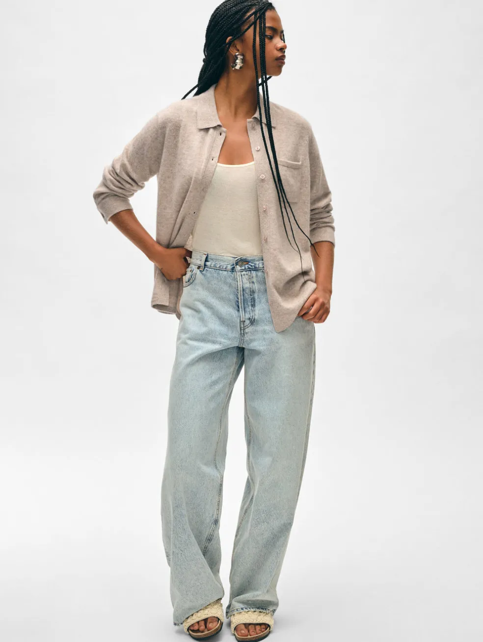 cashmere button down shirt