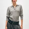 cashmere button polo
