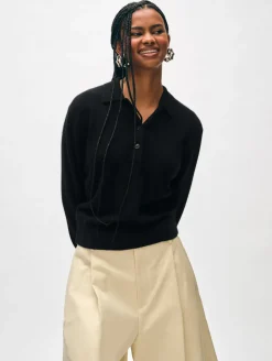 cashmere button polo