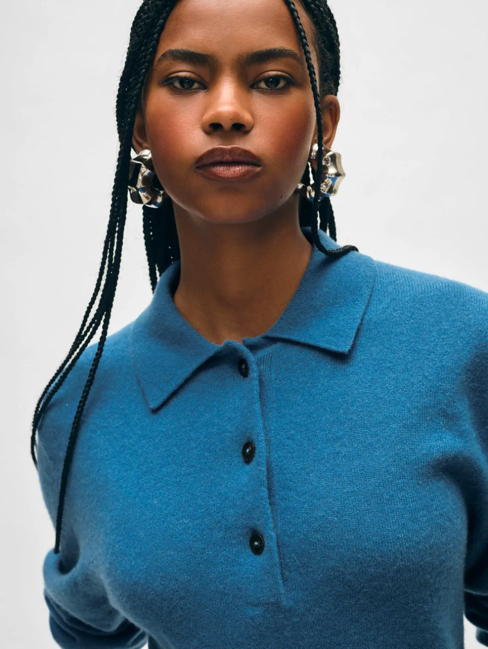 cashmere button polo