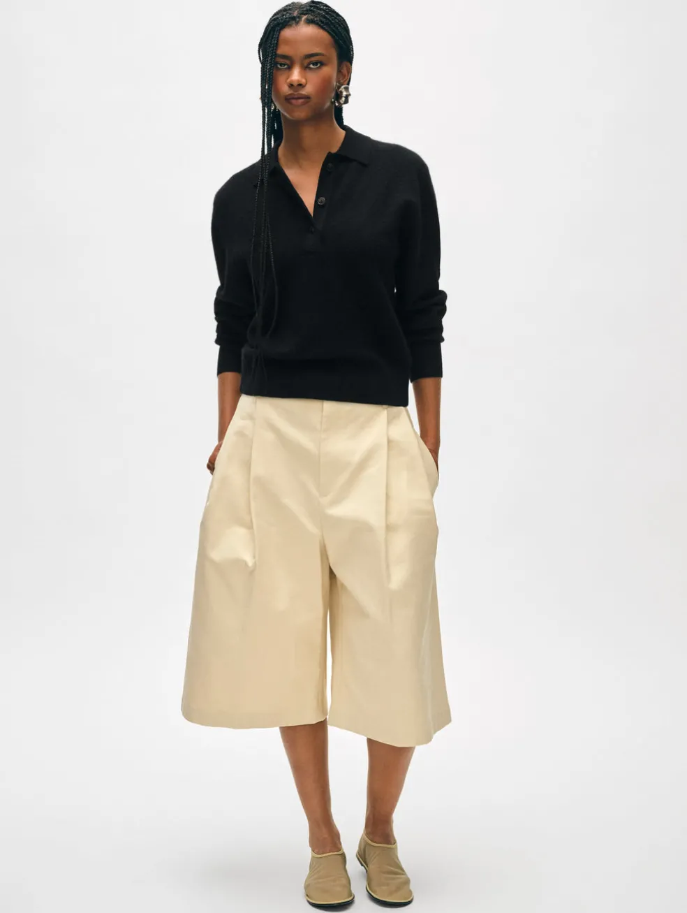 cashmere button polo