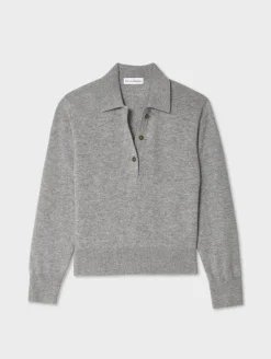 cashmere button polo