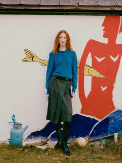 cashmere button polo