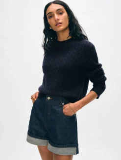 cashmere cable crewneck