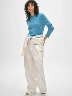 cashmere cable crewneck