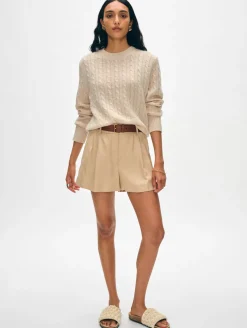 cashmere cable crewneck