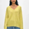 cashmere cable knit v neck