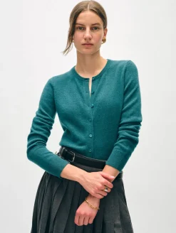 cashmere crewneck cardigan