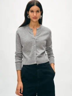 cashmere crewneck cardigan