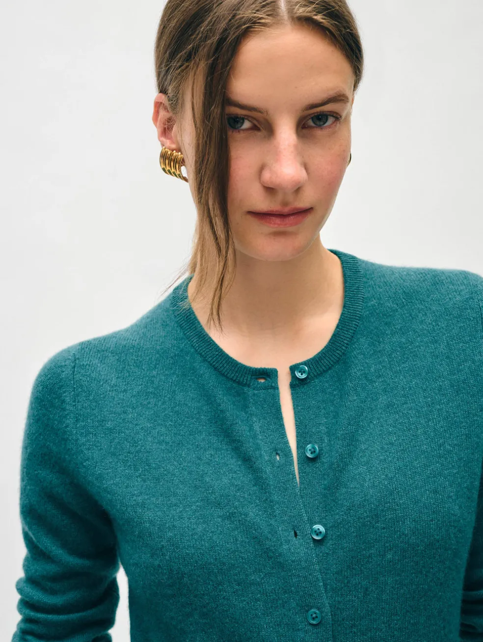 cashmere crewneck cardigan