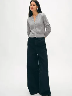 cashmere crewneck cardigan