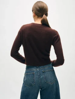 cashmere crewneck cardigan