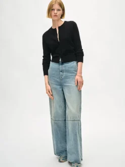 cashmere crewneck cardigan