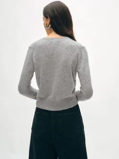 cashmere crewneck cardigan