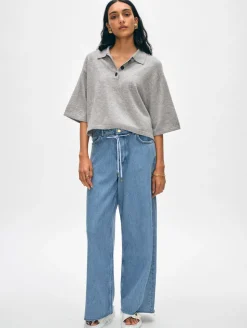 cashmere cropped polo