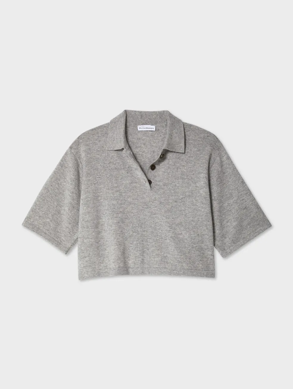 cashmere cropped polo
