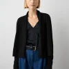 cashmere cropped trapeze cardigan