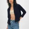 cashmere cropped trapeze cardigan