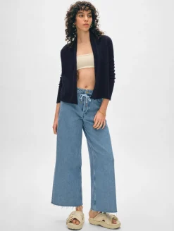 cashmere cropped trapeze cardigan