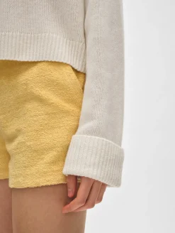 cashmere cuffed v neck