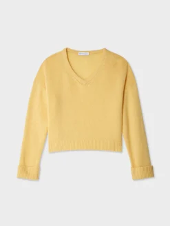 cashmere cuffed v neck