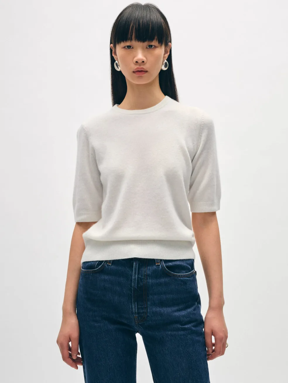 cashmere elbow sleeve tee