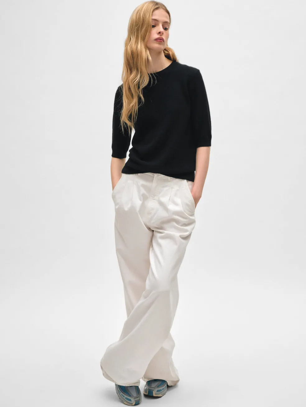 cashmere elbow sleeve tee