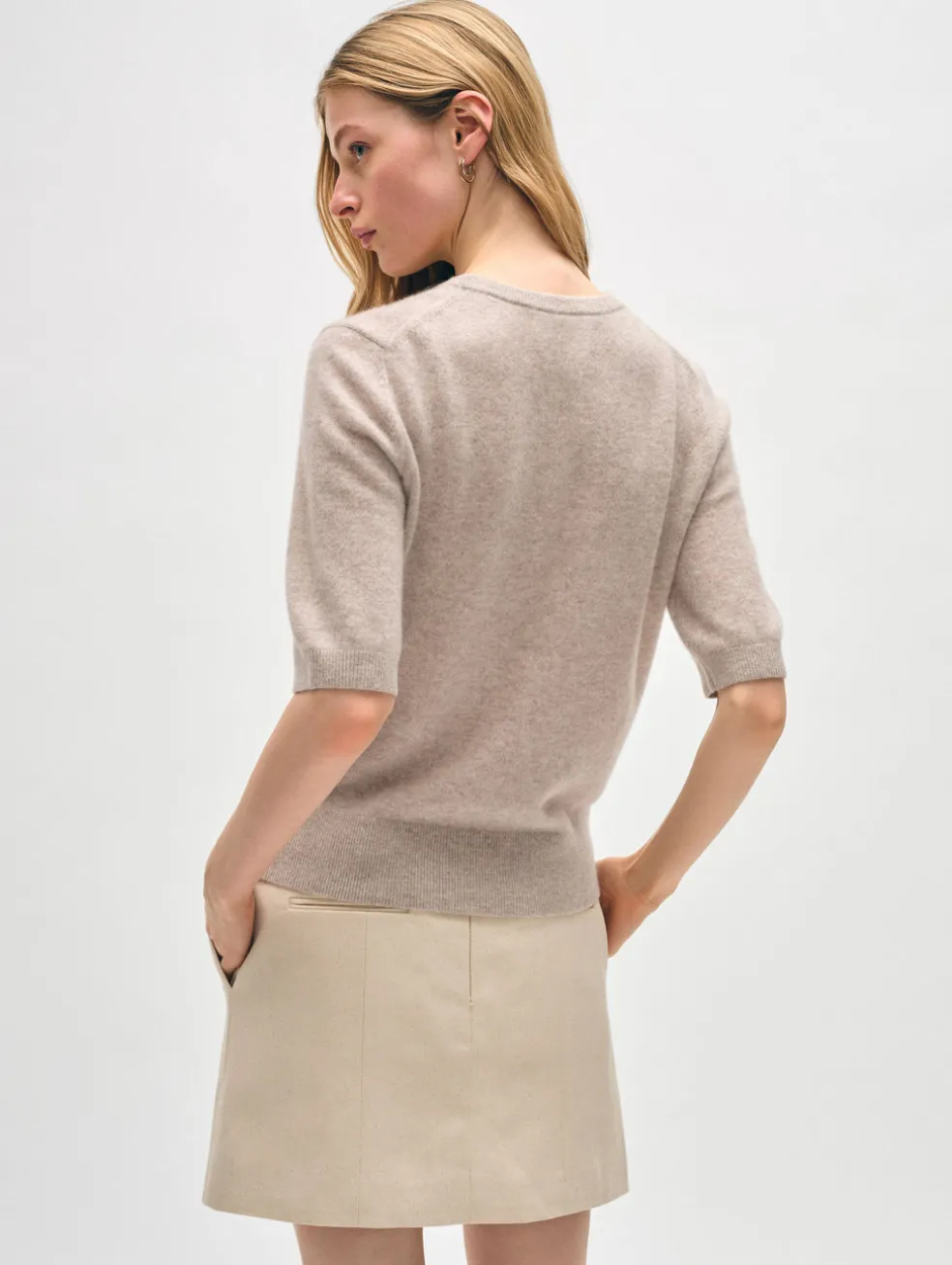 cashmere elbow sleeve tee