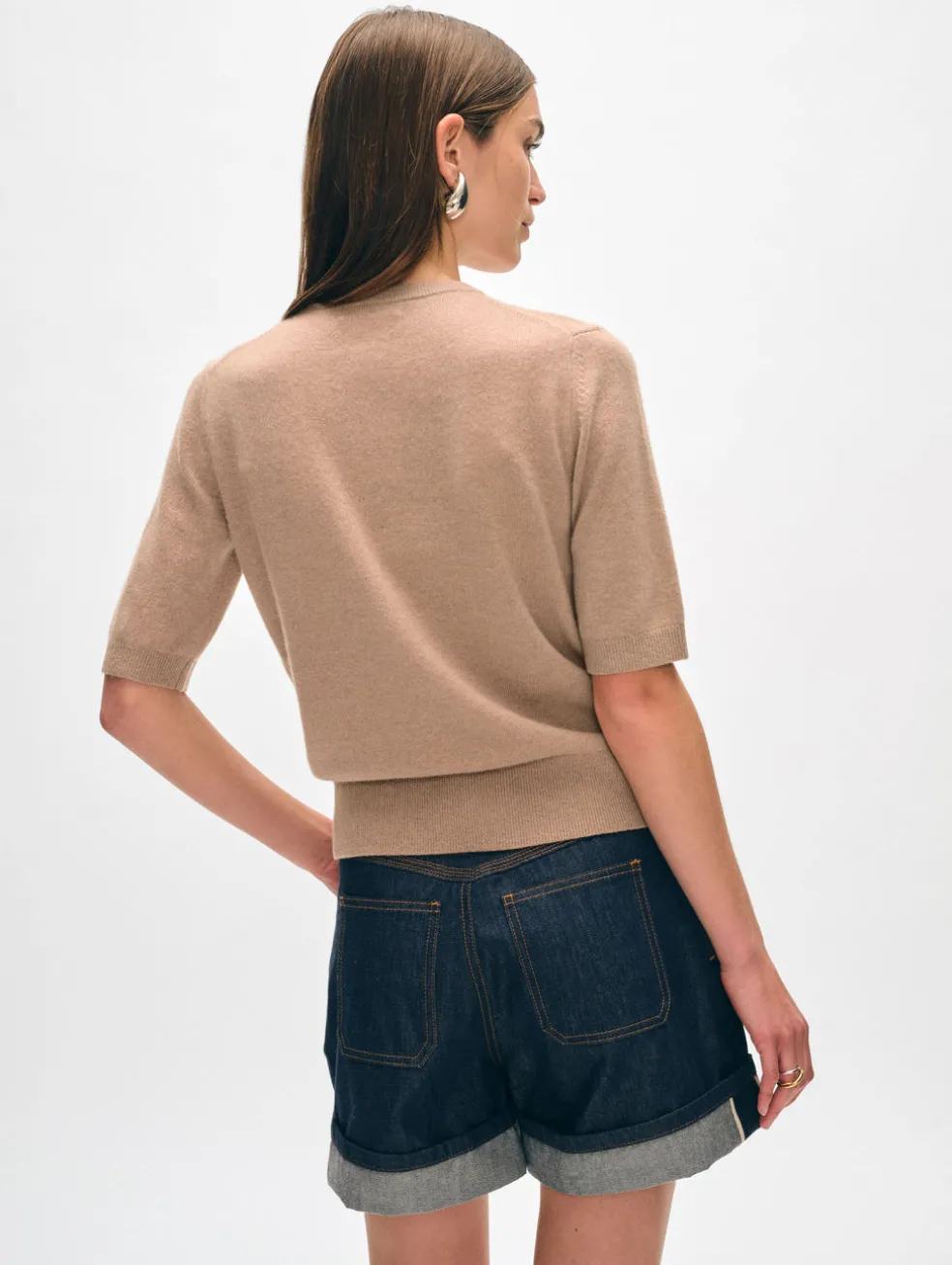 cashmere elbow sleeve tee