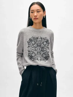 cashmere fairytale embroidered crewneck