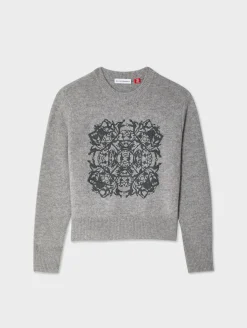 cashmere fairytale embroidered crewneck