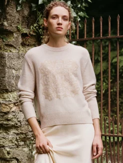 cashmere fairytale embroidered crewneck