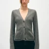 cashmere fluted sleeve cardigan