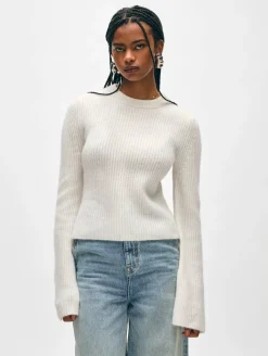 cashmere fluted sleeve top