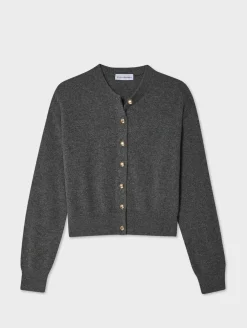 cashmere gold button cardigan