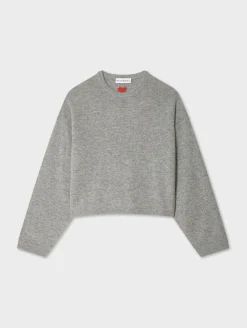 cashmere heart drop shoulder sweater