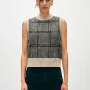 cashmere houndstooth shell