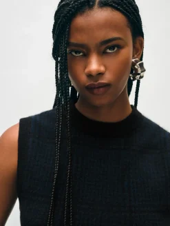 cashmere houndstooth shell