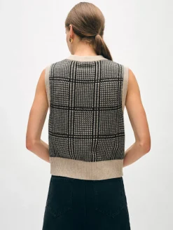 cashmere houndstooth shell