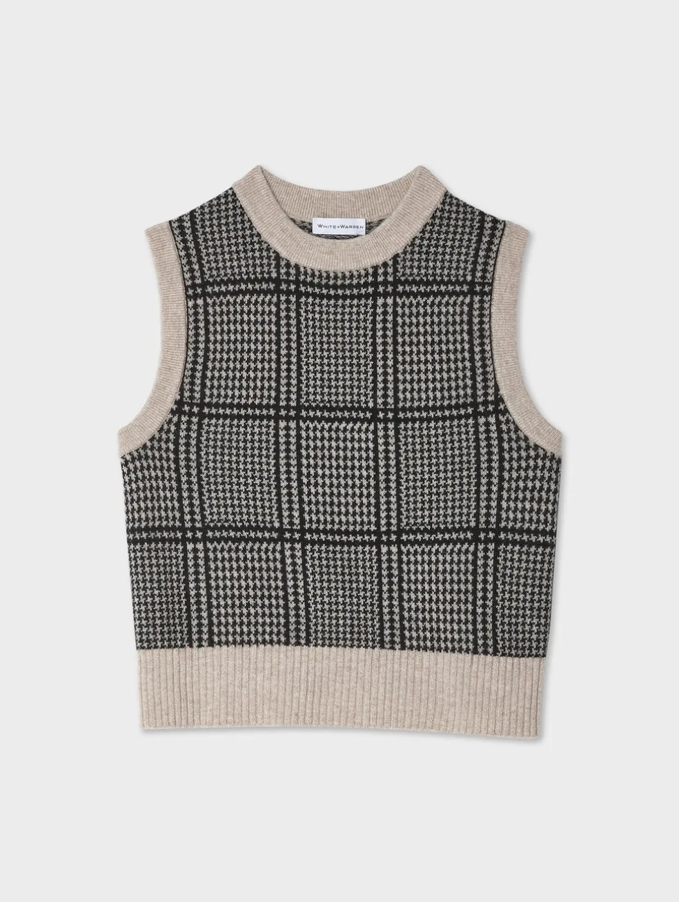 cashmere houndstooth shell