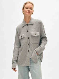 cashmere luxe button down shacket