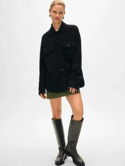 cashmere luxe button down shacket