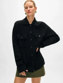 cashmere luxe button down shacket