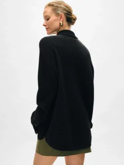 cashmere luxe button down shacket