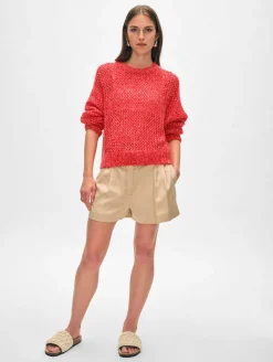 cashmere marled mesh crewneck