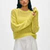 cashmere marled mesh crewneck