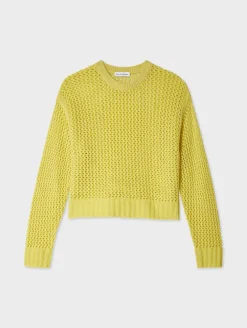 cashmere marled mesh crewneck